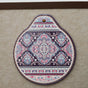 White-pink Set of 4 Embossed Ceramic Paddle Mats - Assorted Bohemian Pattern Heat Resistant Pads