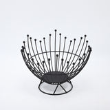 Pedestal Base Black Modern Metal Wire Fruit Basket Bowl - Countertop Storage for Fruit & Snacks
