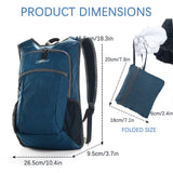 Black Ultra Lightweight Packable Backpack - Foldable Daypack for Hiking & Travel - 45-Degree Angle