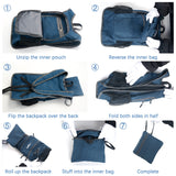 Black Ultra Lightweight Packable Backpack - Foldable Daypack for Hiking & Travel - Close-Up Angle
