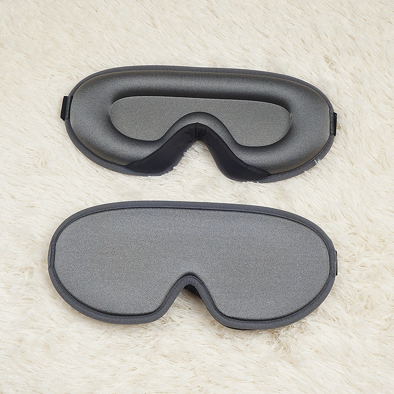 Grey Set of 2 3D Contoured Sleep Eye Masks - Total Blackout Memory Foam Blindfold with Lycra