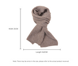 Dark Grey Soft Ribbed Knit Winter Scarf - Cozy Warm Wool Blend Neck Wrap (160x25cm) - Side View