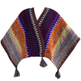 Iridescent Cozy Knitted Poncho Cape - Thick Mohair Blend Winter Shawl Wrap (106x135cm)