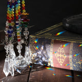 Set of 6 Crystal Suncatcher Hanging Ornaments - Butterfly Star Moon Prism Window Decor - Side View