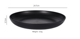 Stylish Black Wheat Straw Dinnerware Set - 24 Pieces Including Plates, Bowls & Cups - Side View