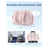 Pink Large Capacity Quilted Travel Tote Bag - Waterproof Gym Duffel with Wet Pocket (42x19x30cm) - Front View