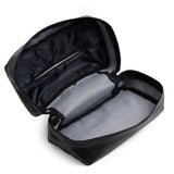 Black Universal Leather Car Tissue Box Holder - Visor, Armrest & Seat Back Mount - Front View