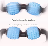 Black Set of 2 Foam Roller Ring Leg Massagers - Muscle Relief & Circulation Tool - Side View