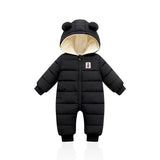 Suitable For Height 80cm Black Baby & Toddler Hooded Padded Snowsuit - Fleece Lined Winter Romper Outerwear
