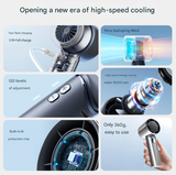 Blue Mini Bladeless Handheld Fan - USB Rechargeable, Quiet Portable Desk Fan - 45-Degree Angle
