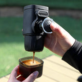 Portable Hand-Press Espresso Maker - Compact Capsule & Powder Coffee Machine - Front View