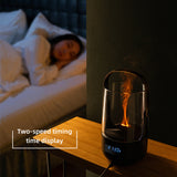 Creative Retro Flame Essential Oil Diffuser - Portable Humidifier for Office, Bedroom & Camping - Side View