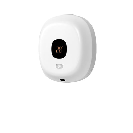 White Wall-Mounted No-Drill Automatic Foam Soap Dispenser - Infrared Sensor for Bathroom, 145x145x48mm