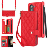 Galaxy Z Fold3 Multi-Functional Leather Wallet Case for Samsung Z Fold Series - Crossbody with Pen Slot, Quilted Design Pen Not Included