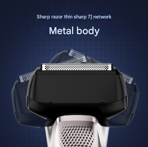 Black Reciprocating 5-Blade Beard Trimmer - Waterproof Electric Razor for Full-Body Use