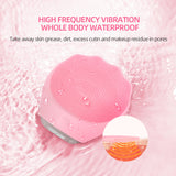 Green Electric Silicone Facial Cleanser - All-Around Vibration Massage Face Cleaning Device - Side View