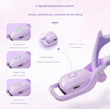 White USB Rechargeable Electric Heated Eyelash Curler - Lash Lift and Extension Tool - Front View