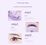 Purple USB Rechargeable Electric Heated Eyelash Curler - Lash Lift and Extension Tool - Top-Down View