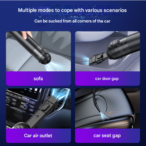 White Versatile 2-in-1 Cordless Handheld Vacuum Cleaner & Blower - USB Rechargeable, High-Power for Car & Home