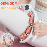 Pink 360 Degree Clamp Leg Roller Massager - Deep Tissue Relief for Thighs, Calves & Arms - Front View