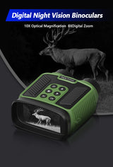 Black 4K Ultra HD Digital Night Vision Binoculars - Infrared Scope for Hunting & Outdoor Observation - Front View