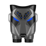 Grey 4K portable digital night vision binoculars with dual lenses