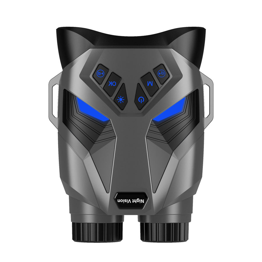 Grey 4K portable digital night vision binoculars with dual lenses