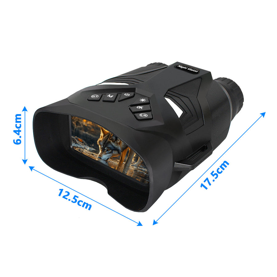 Grey 4K portable digital night vision binoculars with dual lenses, dual-lens binocular design