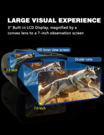 Grey 4K portable digital night vision binoculars with dual lenses, USB charging cable and neck strap