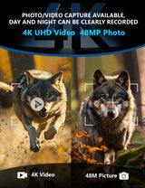 Green 4K Portable Digital Night Vision Binoculars - HD Photo & Video Infrared Scope - Side View