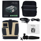 Black HD Digital Night Vision Binoculars - High Magnification Infrared Scope with Color Night View - Front View