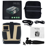 Beige HD Digital Night Vision Binoculars - High Magnification Infrared Scope with Color Night View