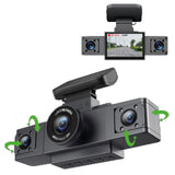 3-Inch HD 1080P Dash Cam - Front, Rear, and Left Recording, 19x12x8cm - 45-Degree Angle