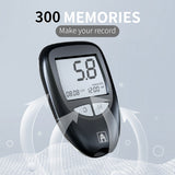 Black Home Blood Glucose Meter - English Version Medical Automatic Blood Sugar Tester with Strips - Side View