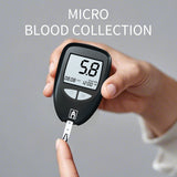 White Home Blood Glucose Meter - English Version Medical Automatic Blood Sugar Tester with Strips - Front View