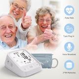 White Smart Upper Arm Blood Pressure Monitor - Medical Automatic BP Machine for Export - 45-Degree Angle