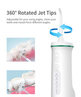 White Home Electric Oral Irrigator - Portable Water Flosser for Teeth Cleaning - Top-Down View