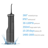 Black Home Electric Oral Irrigator - Portable Water Flosser for Teeth Cleaning - Front View