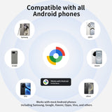 Black Android Tracker - Google Find My Device Compatible Luggage and Pet Tracker - Side View