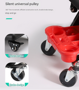 Auto Repair Polishing Stool - Detachable Seat Car Wash Tool Creeper Stool - Front View