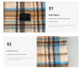 Grey-white Plaid Color-Block Women's Scarf - Autumn/Winter Thick Warm Neck Wrap with Tassels