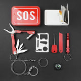 Compact SOS Survival Kit - 194 g Emergency Multi-Tool Set for Outdoor Adventures - Front View