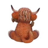 Cute Scottish Highland Cow Resin Statue - Nordic Home Decor Gift - Side View