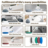 Black Powerful Torque Silent Extendable Smart-Sensing Electric Cleaning Brush - Front View