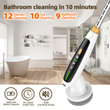 Black Powerful Torque Silent Extendable Smart-Sensing Electric Cleaning Brush - Side View