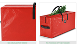Red 165*38*76CM Durable Dustproof Christmas Tree Storage Bag - Front View