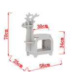 White Small Creative Reindeer-Shaped Solid Wood Bookshelf for Kids