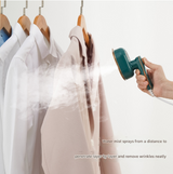 White Mini Handheld Steam Iron - Portable Garment Steamer - Side View