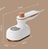 Green Mini Handheld Steam Iron - Portable Garment Steamer - Top-Down View