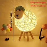 Nordic-Style Sheep Night Light - Warm Romantic Bedroom Lamp - Front View